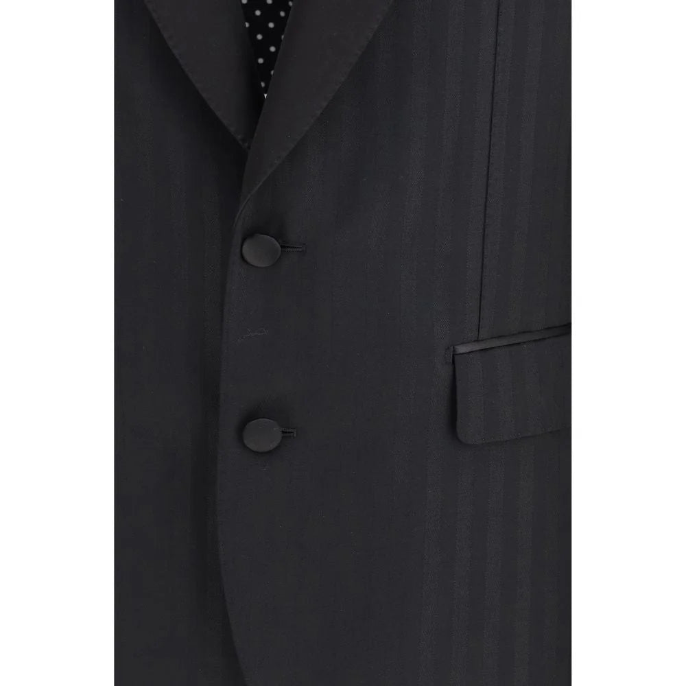 Dolce & Gabbana Black Fleece Wool Blazer - IT46 | S