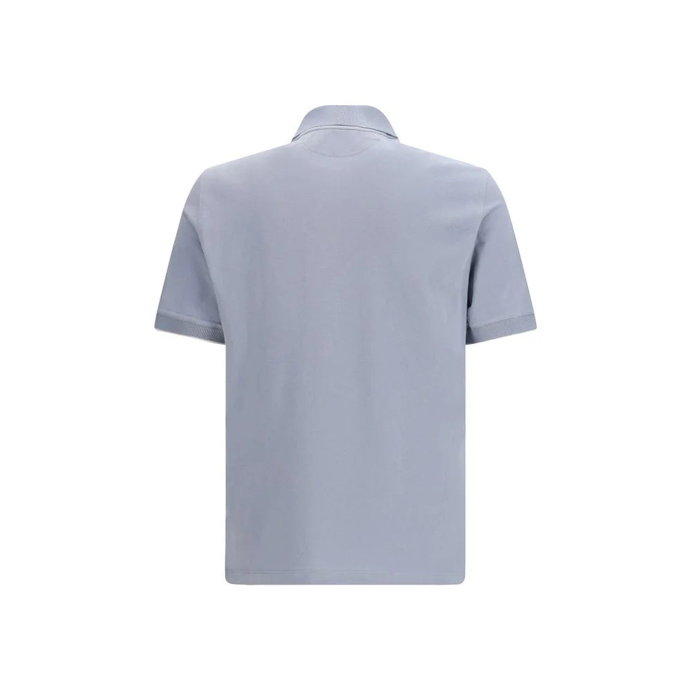 Brunello Cucinelli Blue Cotton Polo Shirt