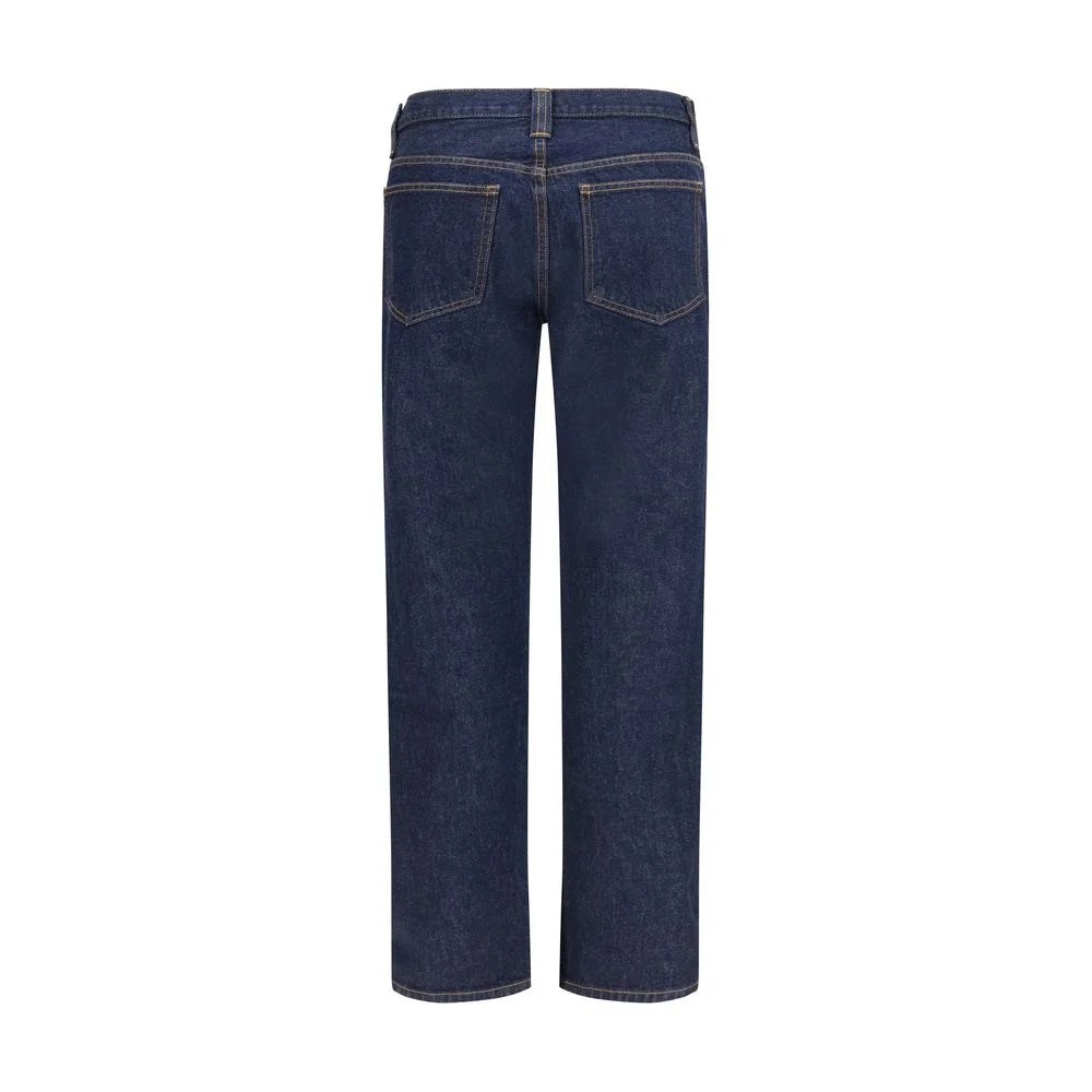 Khaite Blue Cotton Straight-Leg Jeans