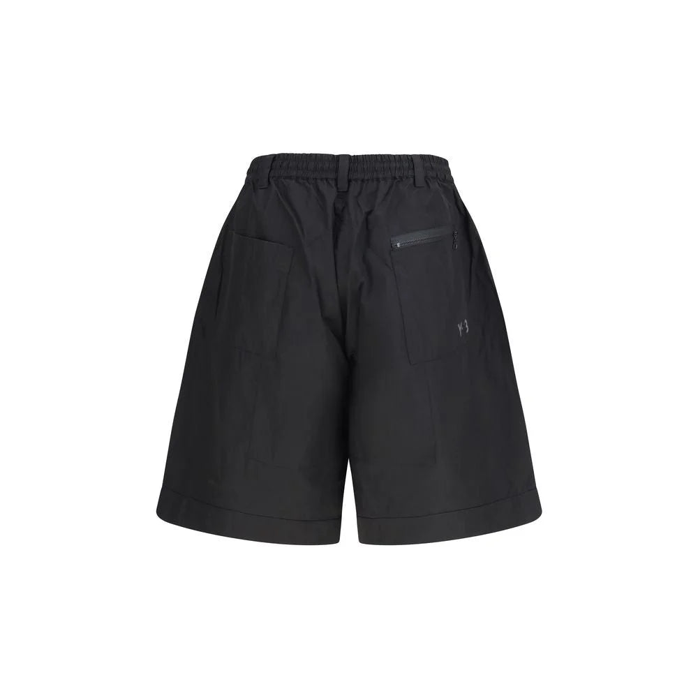 Y-3 Black Cotton Bermuda Shorts