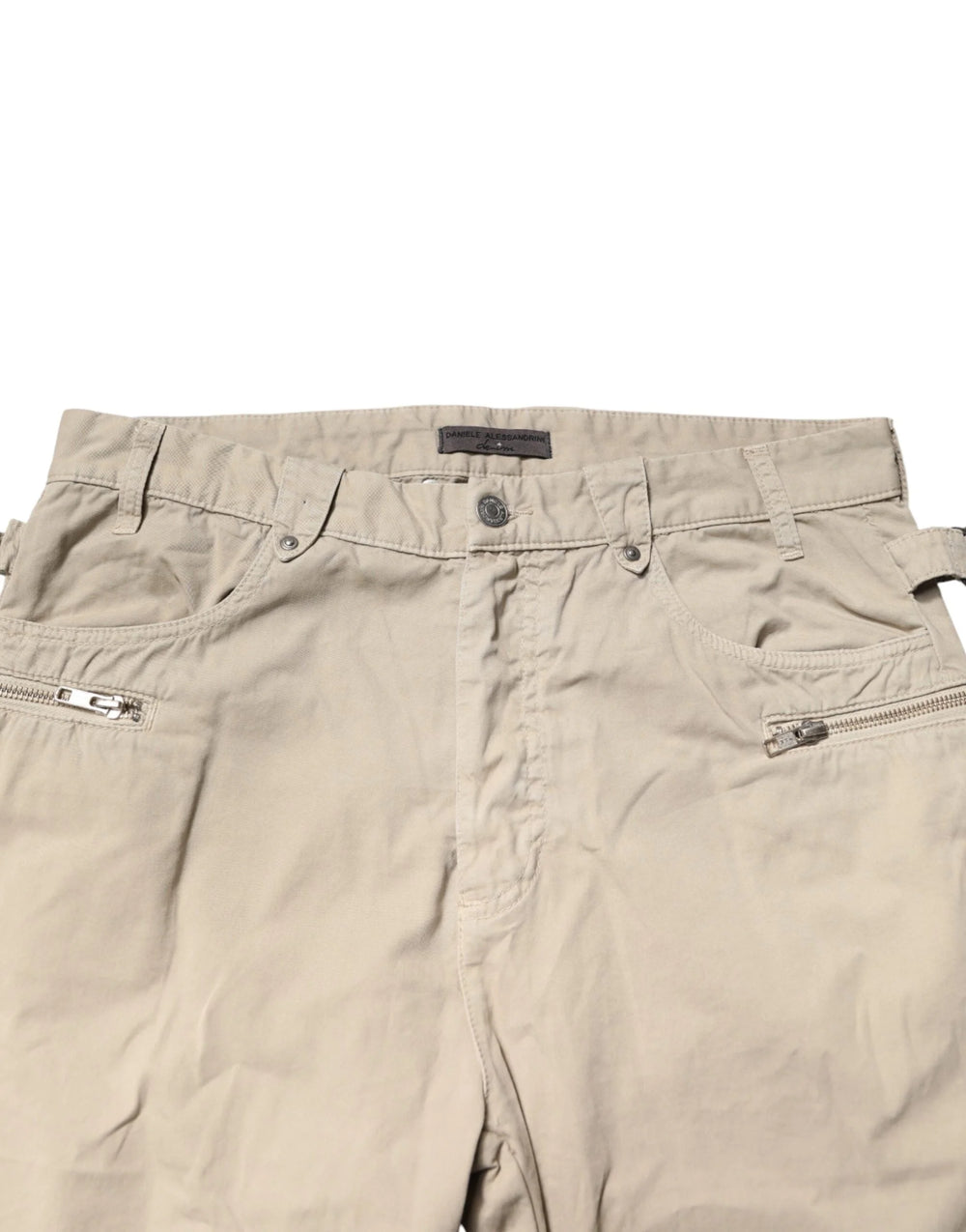 Daniele Alessandrini Beige Cotton Mid Waist Straight Men Denim Jeans - W33