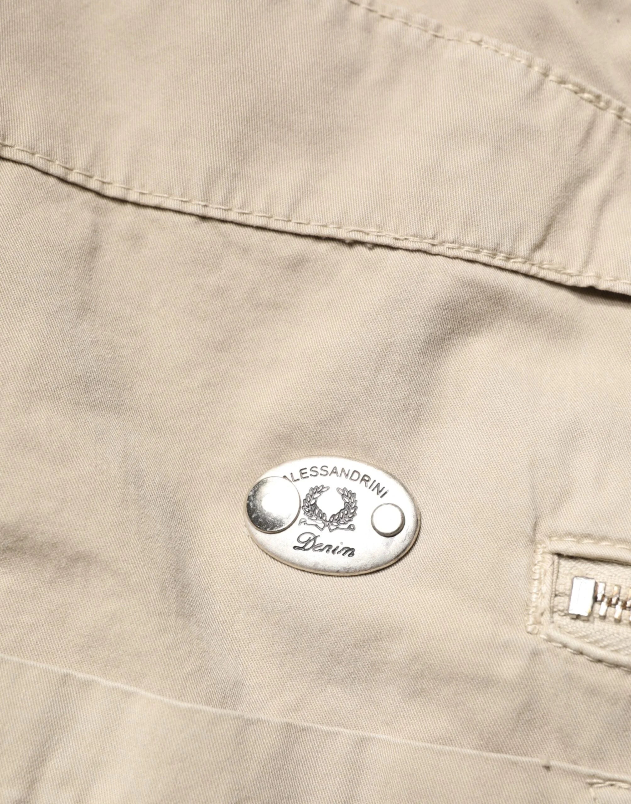 Daniele Alessandrini Beige Cotton Mid Waist Straight Men Denim Jeans - W33