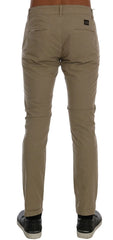 Daniele Alessandrini Beige Cotton Stretch Slim Fit Chinos - W30 - Chinos