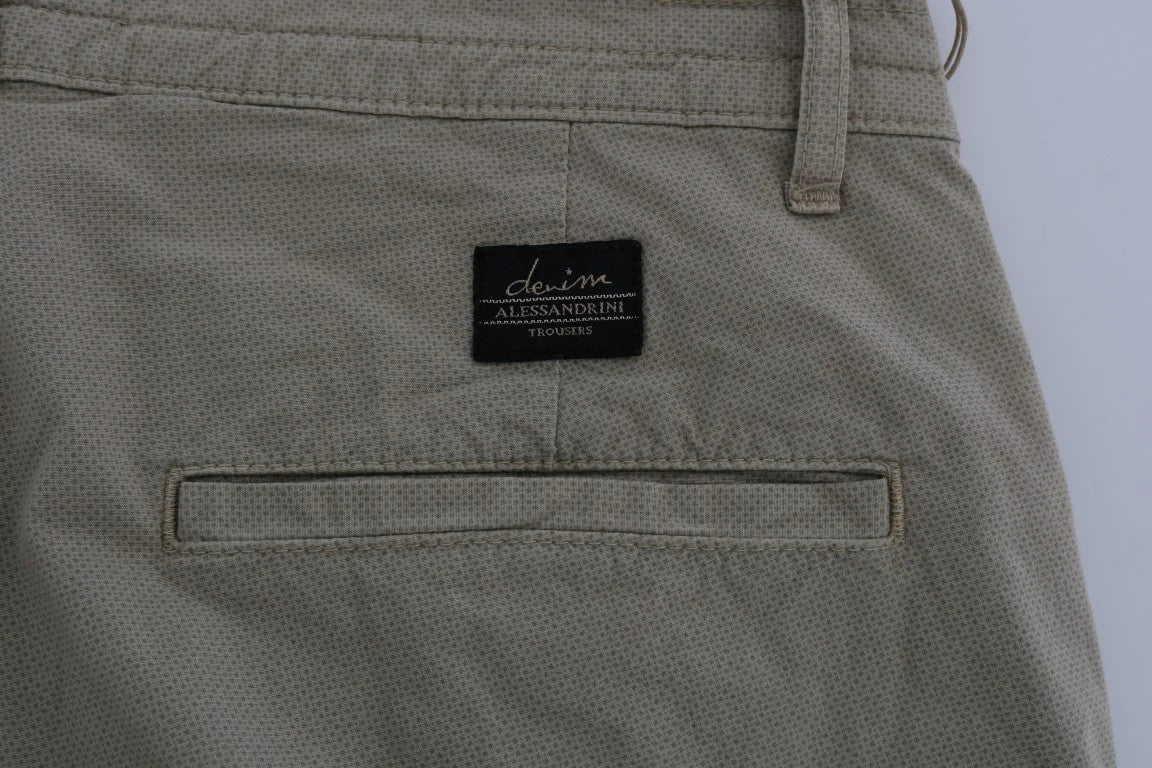 Daniele Alessandrini Beige Cotton Stretch Slim Fit Chinos - W30 - Chinos