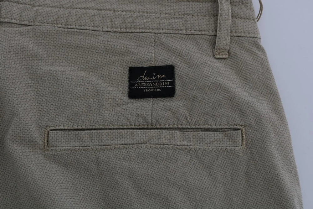 Daniele Alessandrini Beige Cotton Stretch Slim Fit Chinos - W30 - Chinos