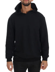Daniele Alessandrini Black Gym Casual Hooded Cotton Sweater - Hoodies