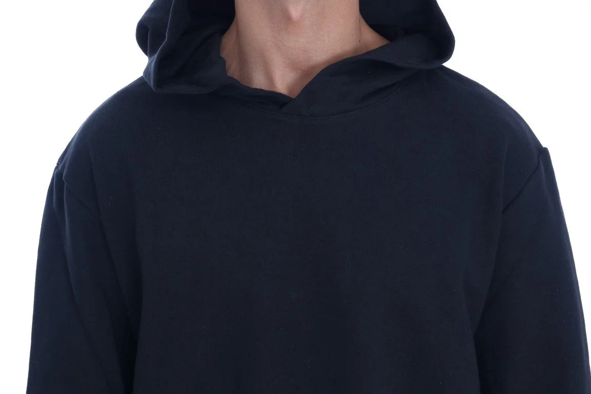 Daniele Alessandrini Black Gym Casual Hooded Cotton Sweater - Hoodies
