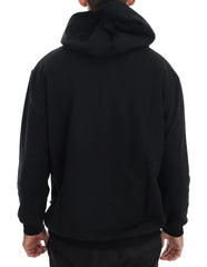 Daniele Alessandrini Black Gym Casual Hooded Cotton Sweater - Hoodies