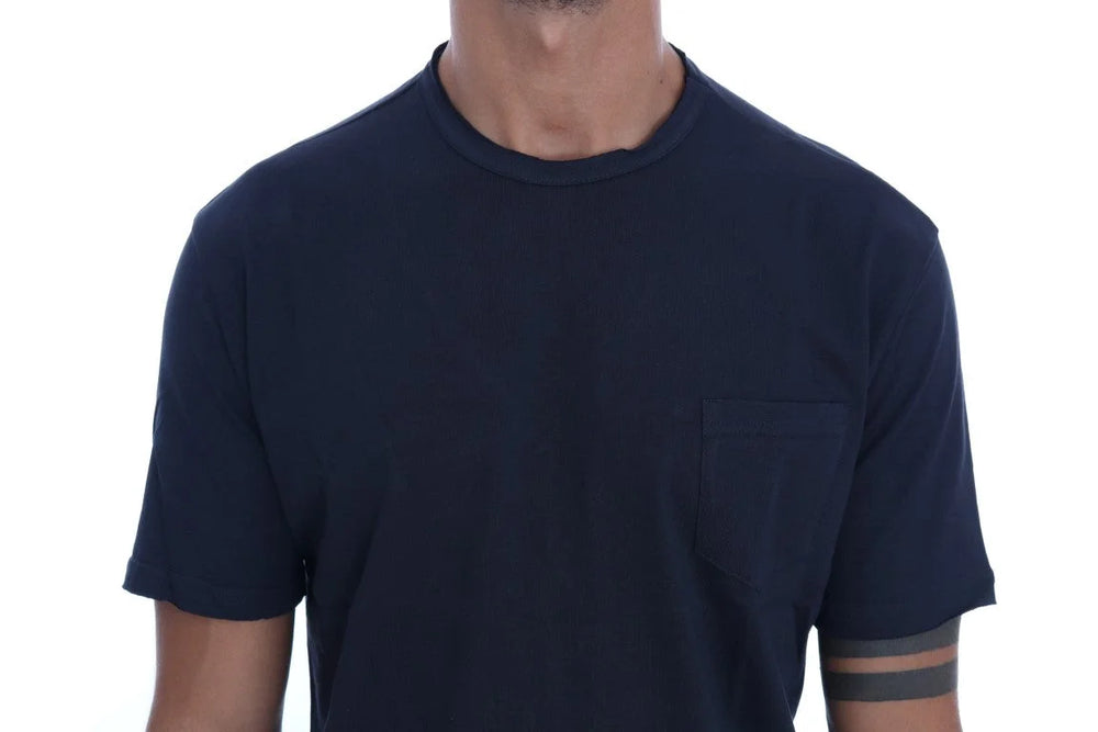 Daniele Alessandrini Blue Cotton Crewneck T-Shirt - S - T-Shirts