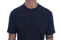 Daniele Alessandrini Blue Cotton Crewneck T-Shirt - S - T-Shirts