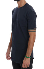 Daniele Alessandrini Blue Cotton Crewneck T-Shirt - S - T-Shirts
