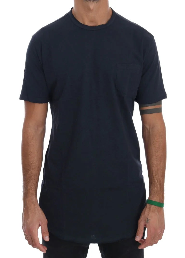Daniele Alessandrini Blue Cotton Crewneck T-Shirt - S - T-Shirts