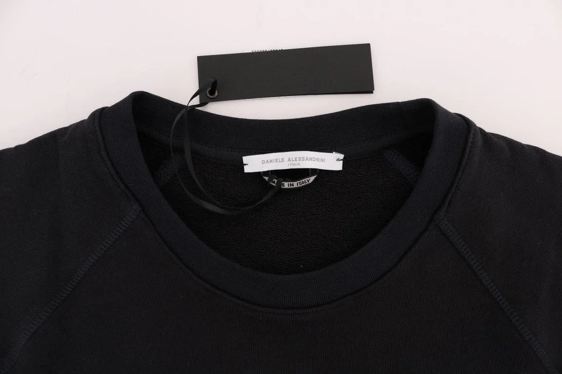 Daniele Alessandrini Blue Crewneck Cotton Sweater - Sweaters