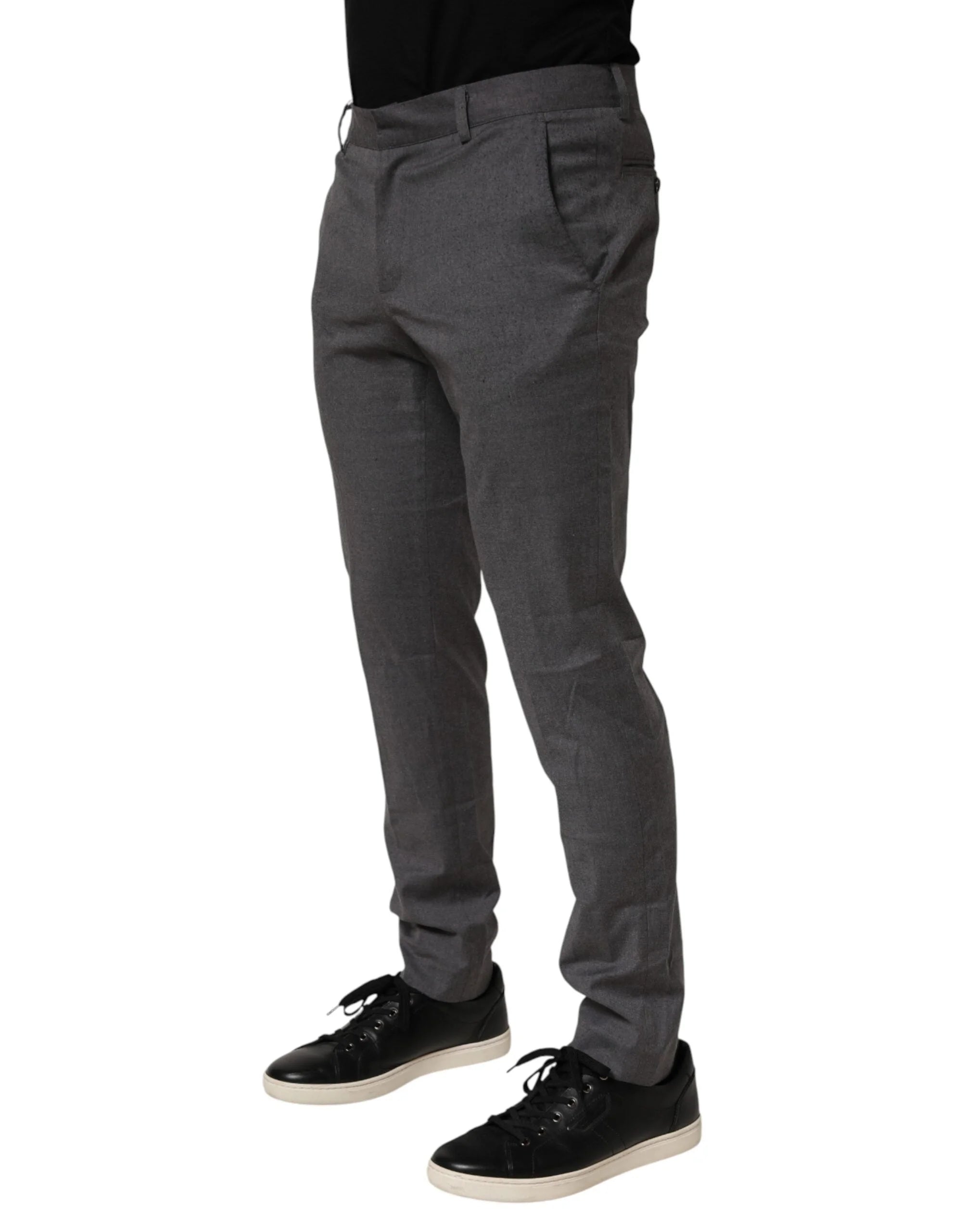 Daniele Alessandrini Gray Polyester Formal Dress Trouser Pants - IT48 | M - Trousers
