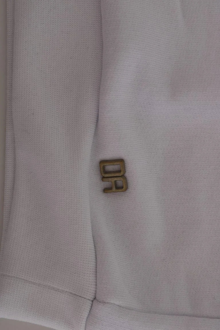 Daniele Alessandrini White Pullover Hodded Cotton Sweater - Hoodies