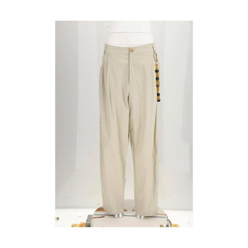 Darkpark Beige Cotton Casual Pants