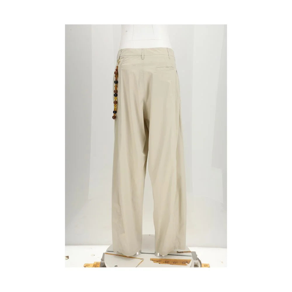 Darkpark Beige Cotton Casual Pants