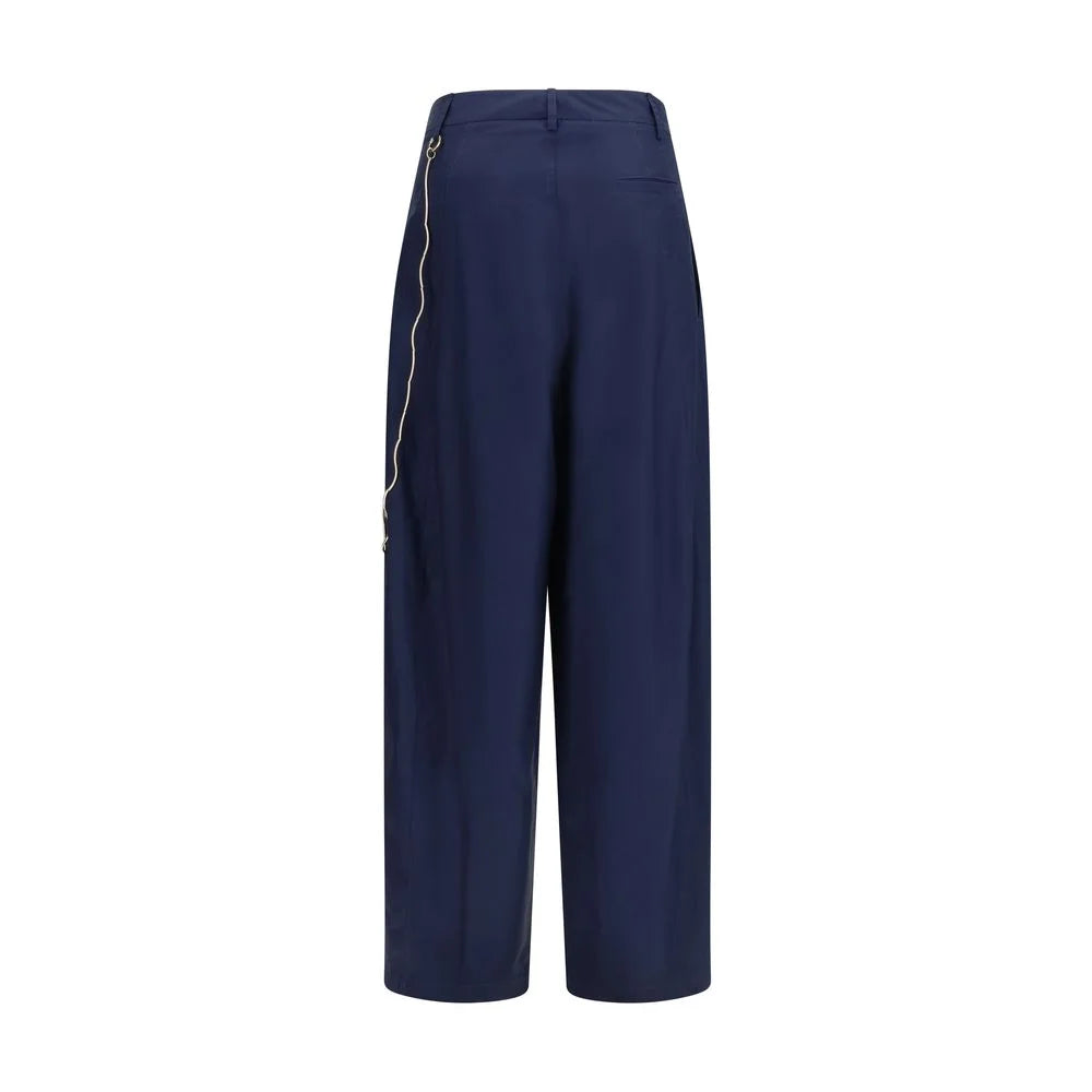 Darkpark Blue Cotton Casual Pants