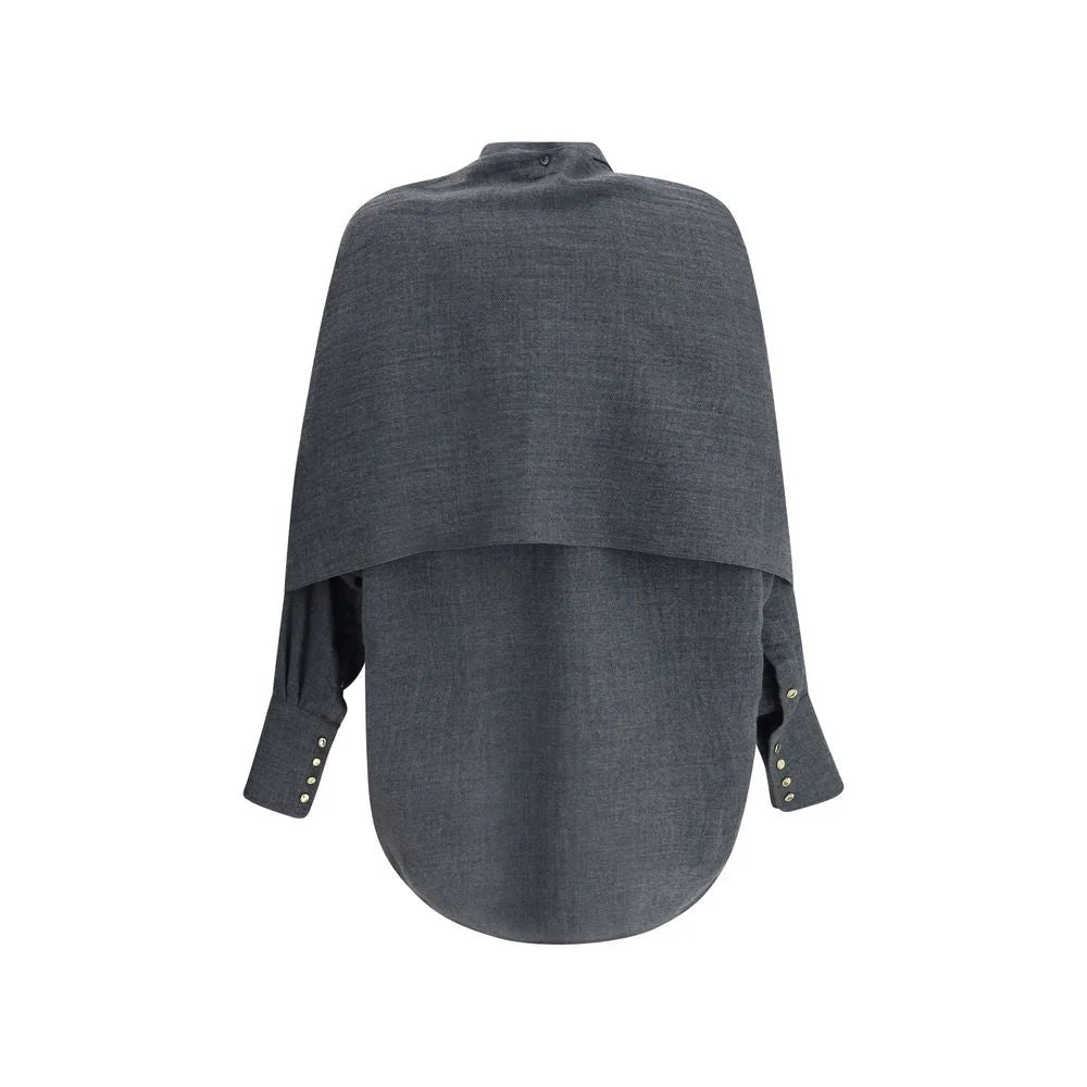 Darkpark Gray Wool Dress Shirt - S