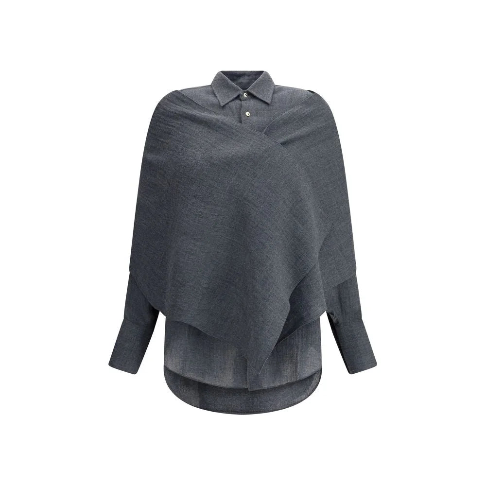 Darkpark Gray Wool Dress Shirt - S