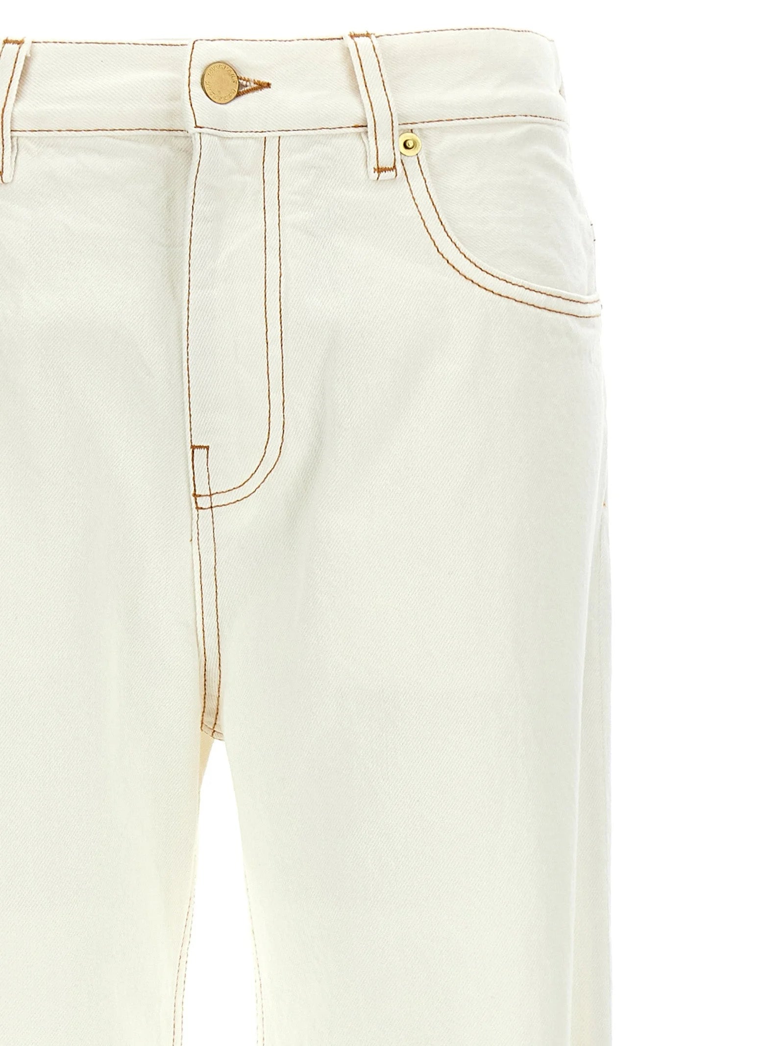Darkpark White Cotton Straight-Leg Jeans