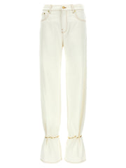 Darkpark White Cotton Straight-Leg Jeans