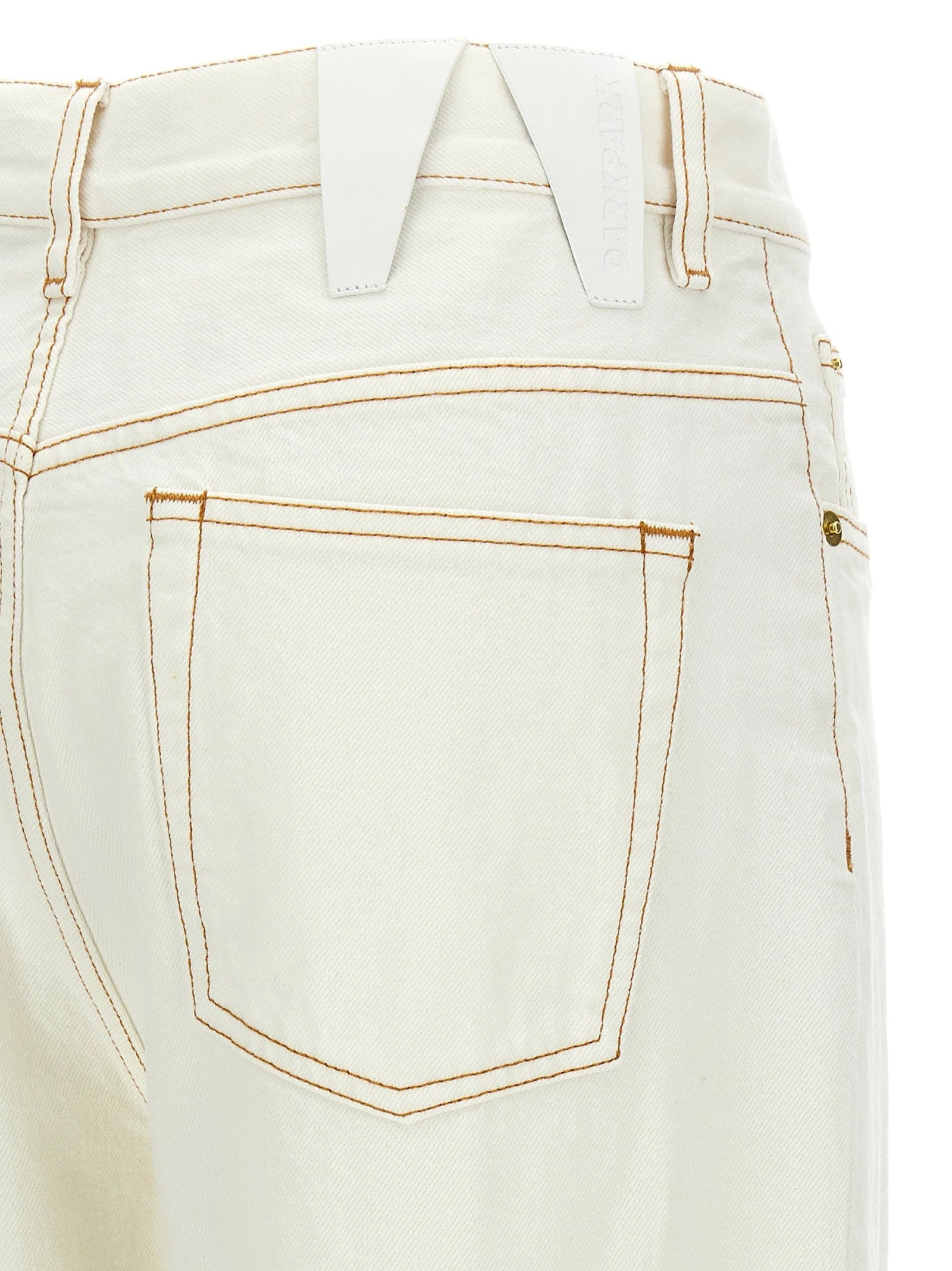 Darkpark White Cotton Straight-Leg Jeans