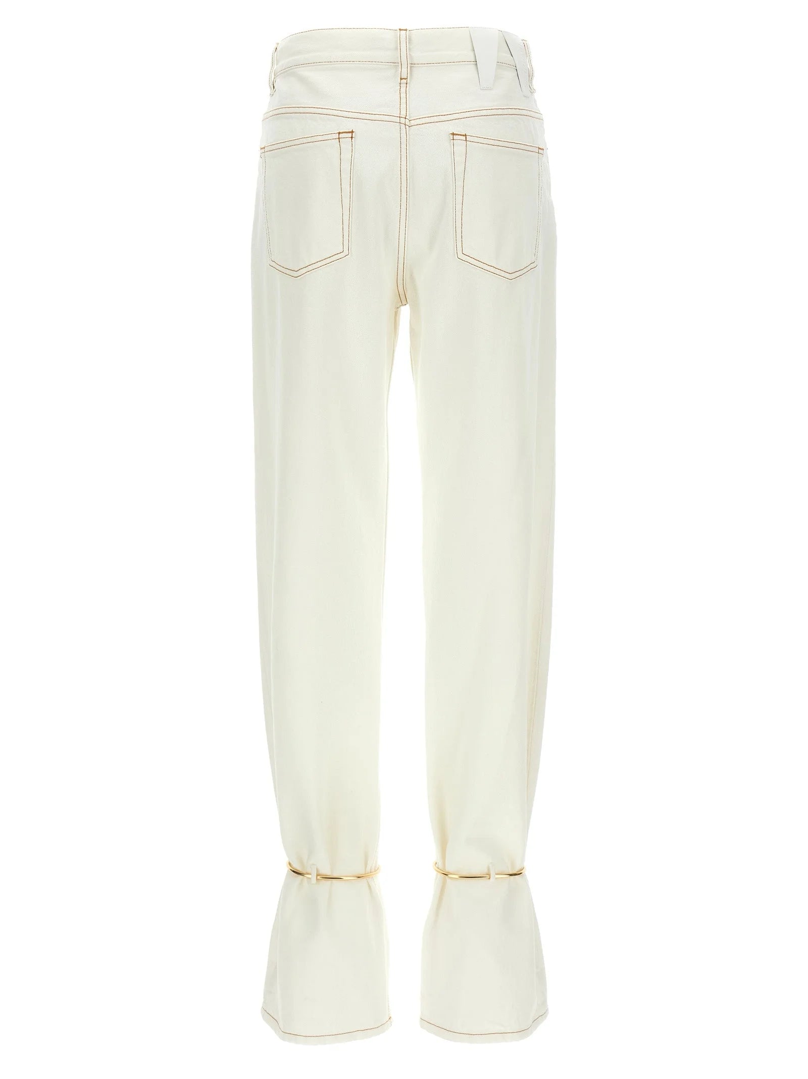 Darkpark White Cotton Straight-Leg Jeans
