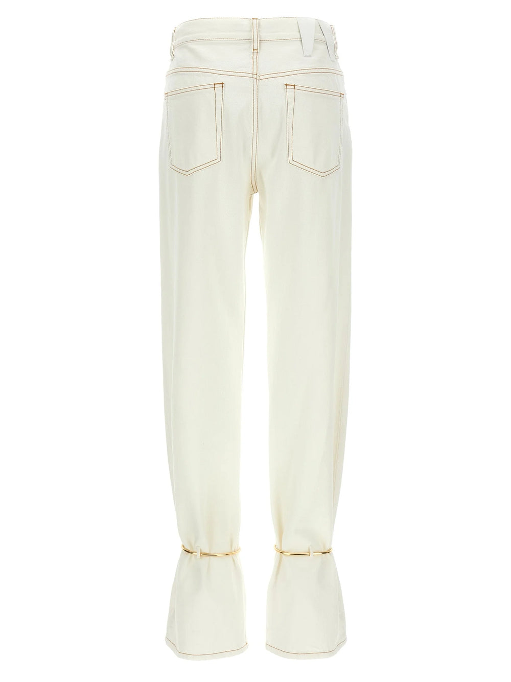 Darkpark White Cotton Straight-Leg Jeans