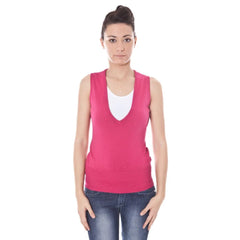 Datch Pink Cotton Waistcoat - Tank Tops