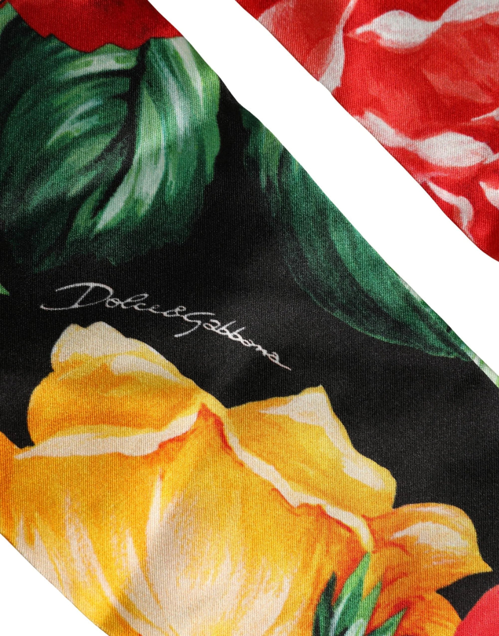 Dolce & Gabbana Multicolor Floral Print Elbow Length Women Gloves - 7|S