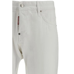 Dsquared² White Cotton Slim Fit Jeans