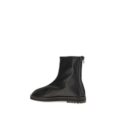 Dear Frances Black Calf Leather Bos Taurus Ankle Boots