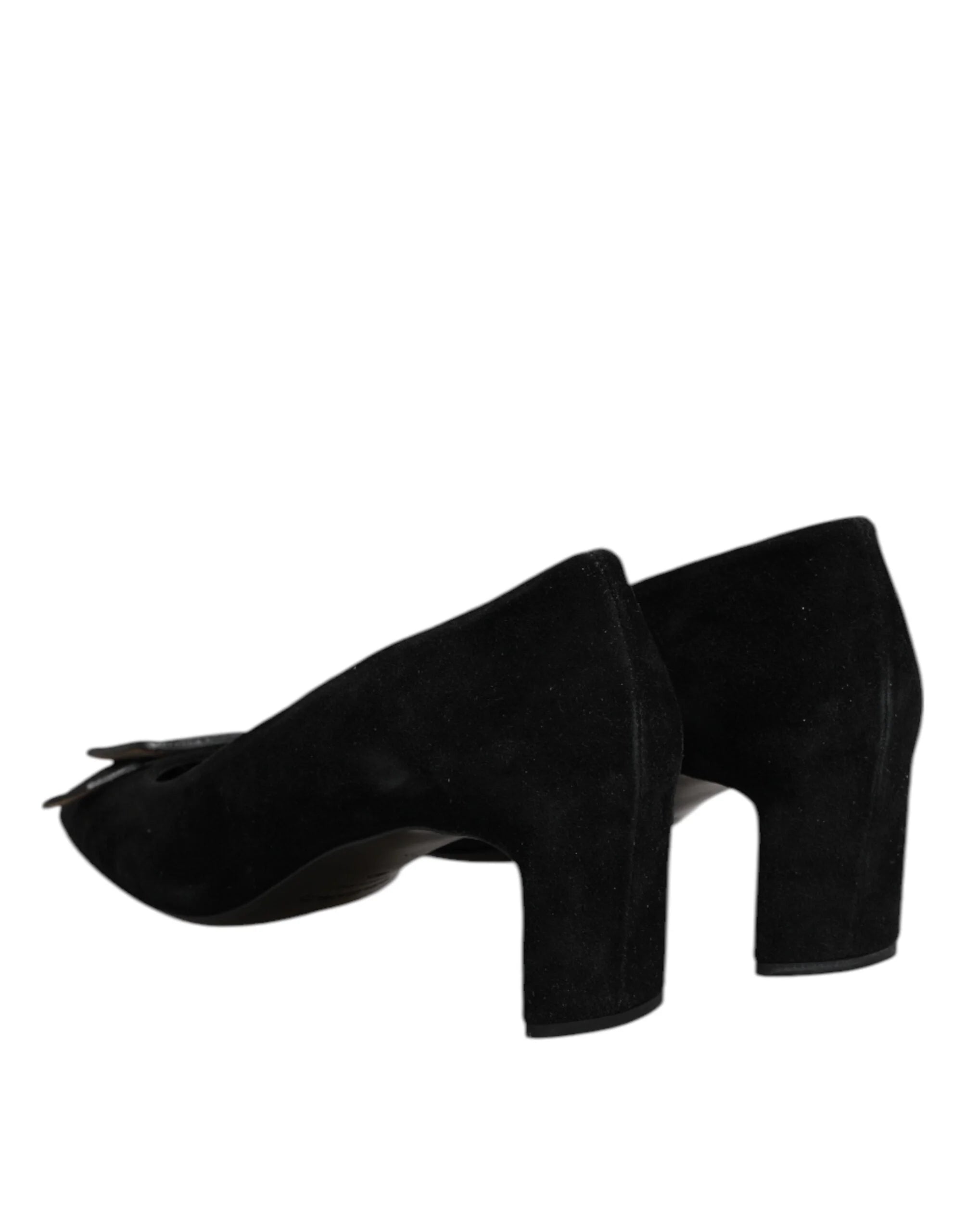 DEL CARLO Black Suede Leather Slip On High Heels Pump Shoes - EU40/US9.5 - Heels