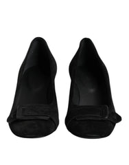 DEL CARLO Black Suede Leather Slip On High Heels Pump Shoes - EU40/US9.5 - Heels