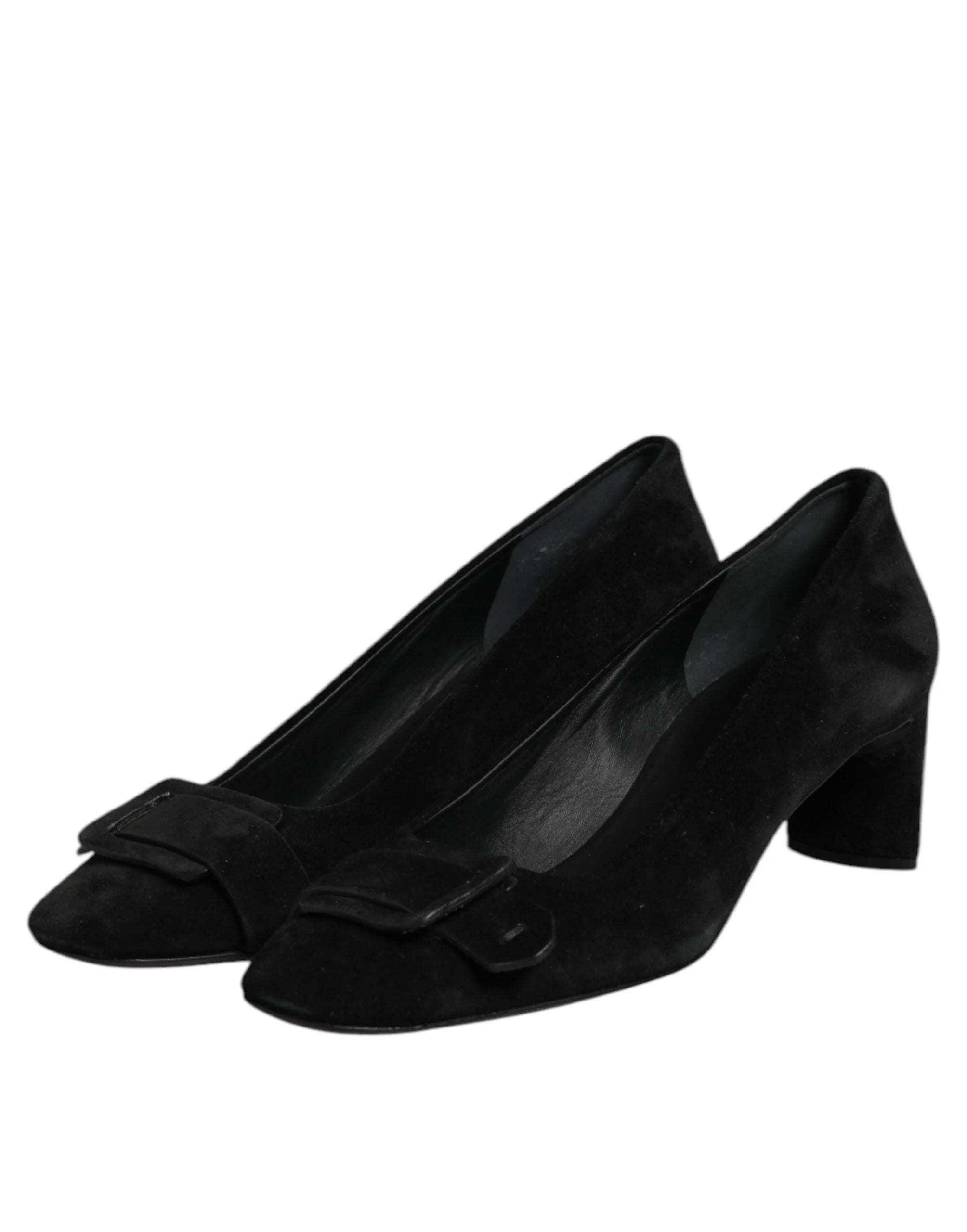 DEL CARLO Black Suede Leather Slip On High Heels Pump Shoes - EU40/US9.5 - Heels