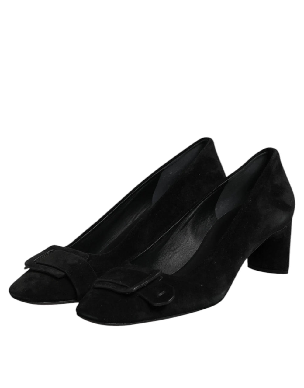 DEL CARLO Black Suede Leather Slip On High Heels Pump Shoes - EU40/US9.5 - Heels
