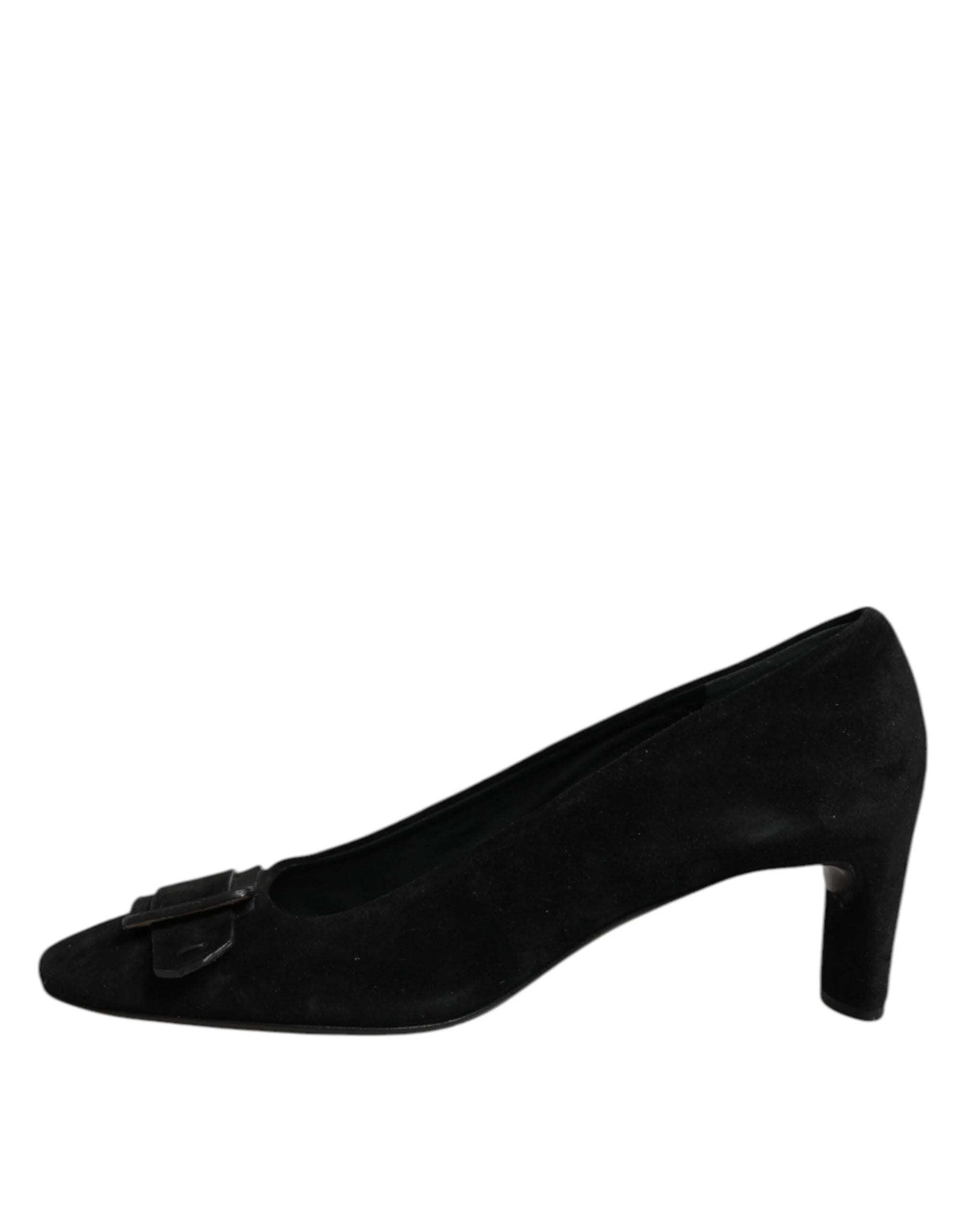 DEL CARLO Black Suede Leather Slip On High Heels Pump Shoes - EU40/US9.5 - Heels