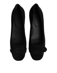 DEL CARLO Black Suede Leather Slip On High Heels Pump Shoes - EU40/US9.5 - Heels