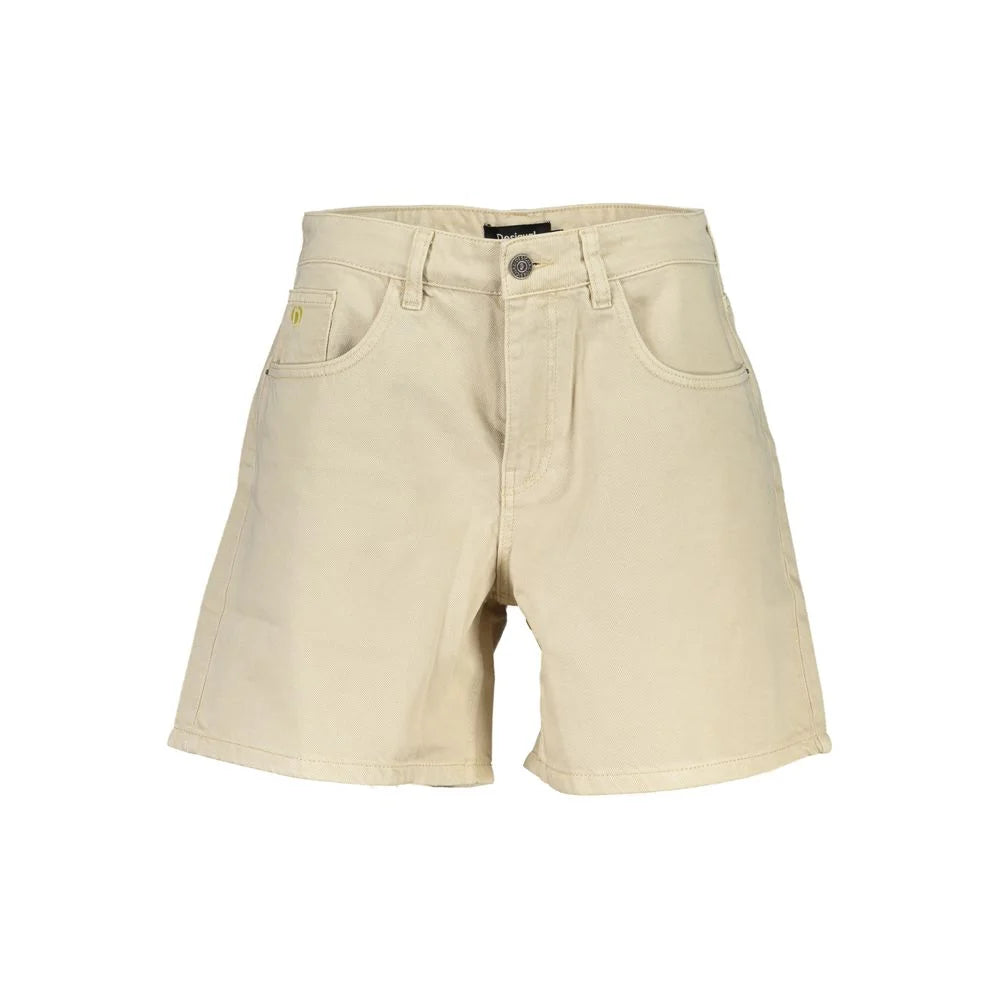 Desigual Beige Cotton Short - Denim Shorts