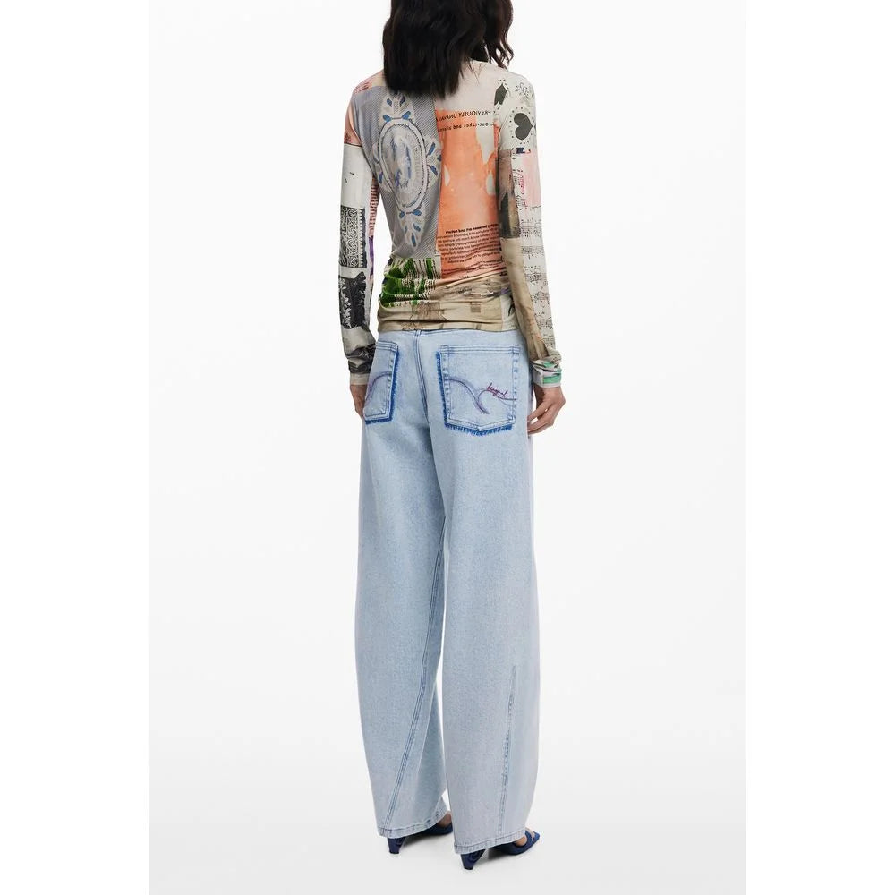 Desigual Beige Viscose Women Top - T-Shirts