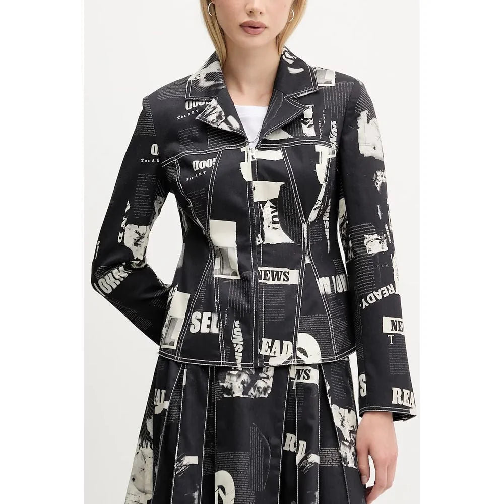 Desigual Black Cotton Jackets & Coat