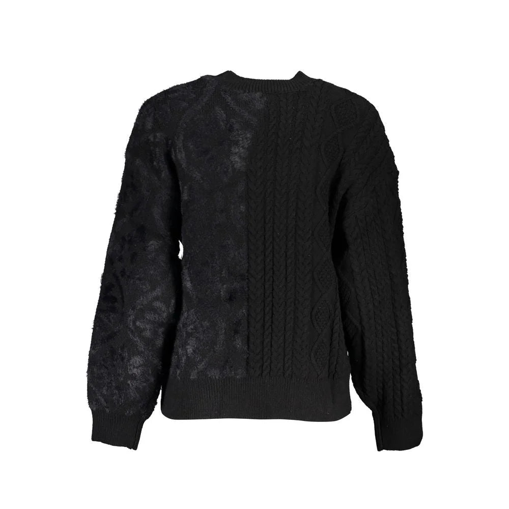 Desigual Black Cotton Sweater - Sweaters