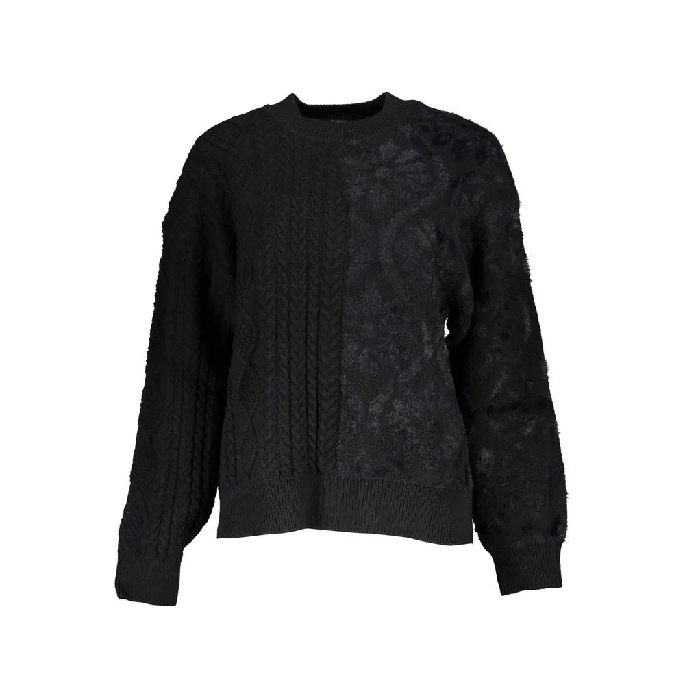 Desigual Black Cotton Sweater - Sweaters