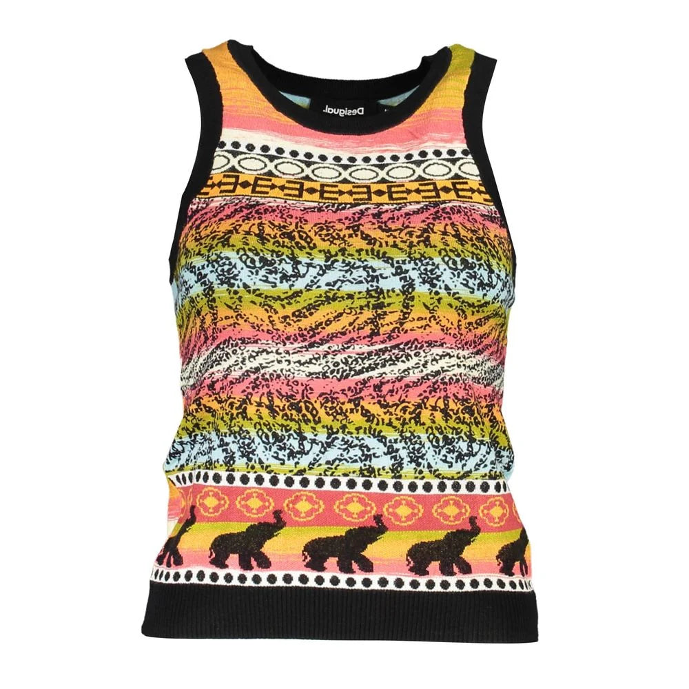 Desigual Black Cotton Tank Top