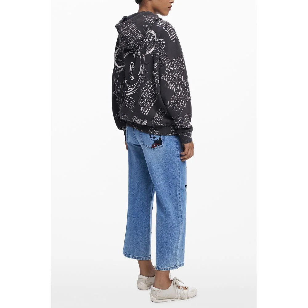 Desigual Black Cotton Women Hoodie - M - Hoodies