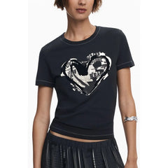 Desigual Black Cotton Women T-Shirt - S