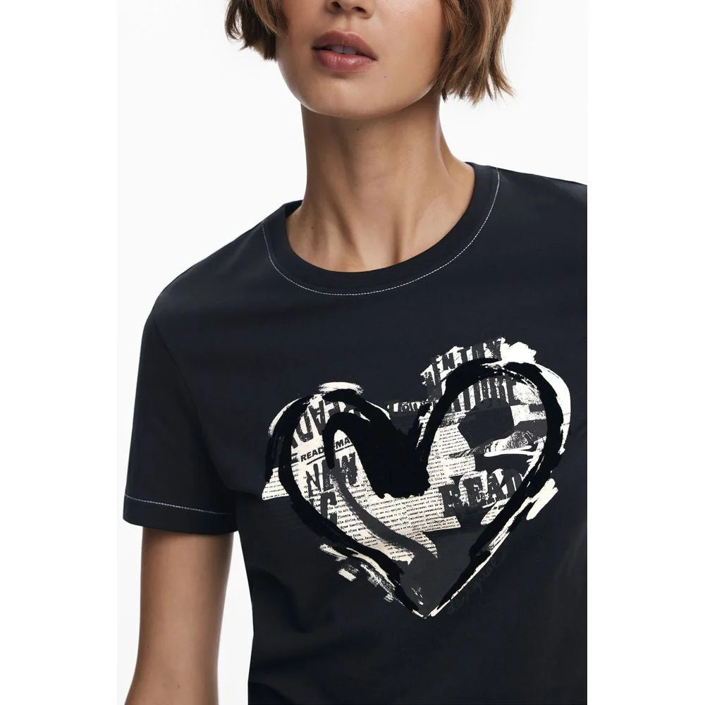 Desigual Black Cotton Women T-Shirt - S