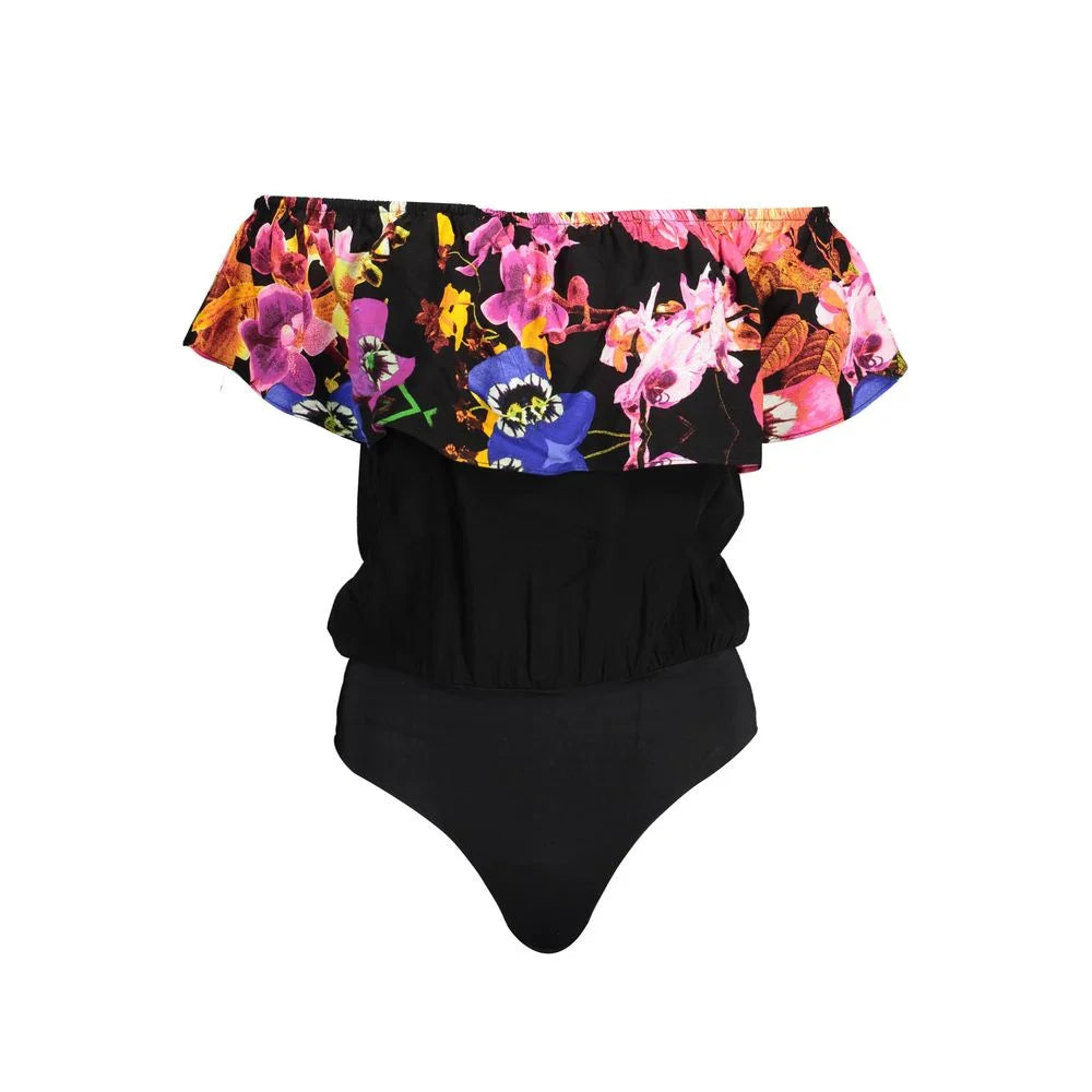 Desigual Black Elastane Bodysuit - 10 | XL - Bodysuits