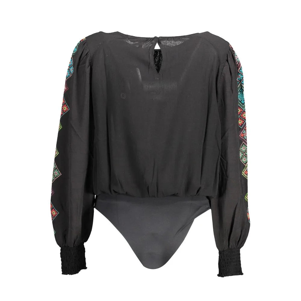 Desigual Black Elastane Bodysuit - 10 | XL - Bodysuits